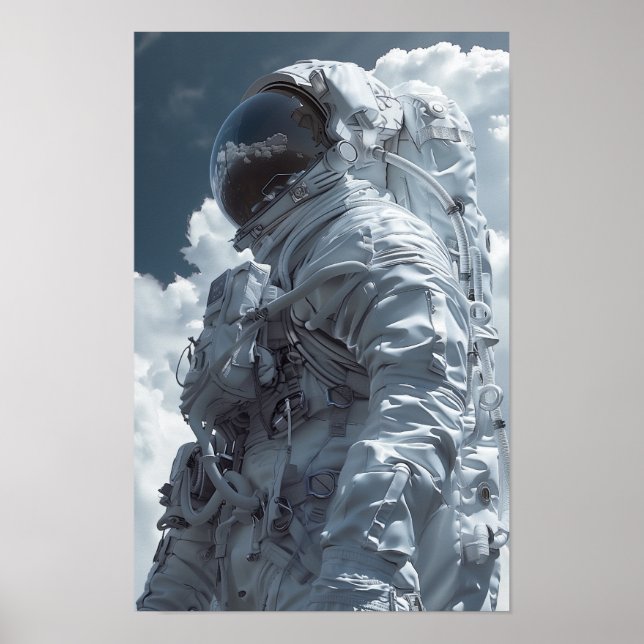 Futuristiska Astronaut - Poster av rymdforskning (Framsidan)
