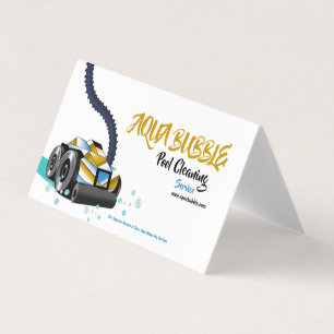 Futuristiska Bassäng Städning Robot Visitkort