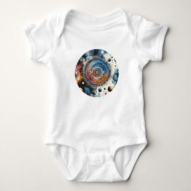 Futuristiska Batik Cosmic Art - rymddesign T Shirt (Framsida)