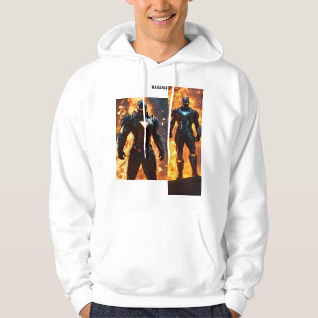 Futuristiska Black Järn Man Hoodie (Framsida)