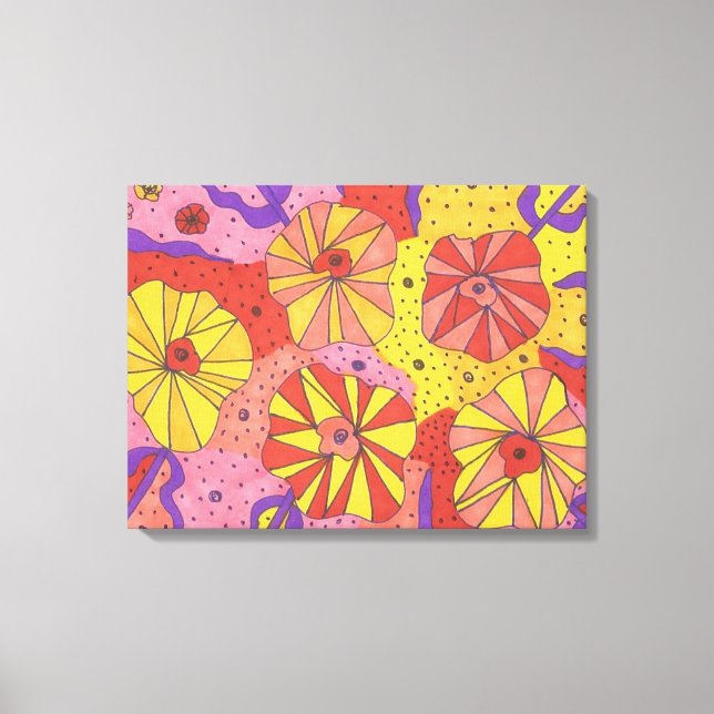 Futuristiska Blommigt Garden Abstrakt Canvas Art S (Framsida)
