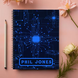 Futuristiska Blue Circuit Board Mönster