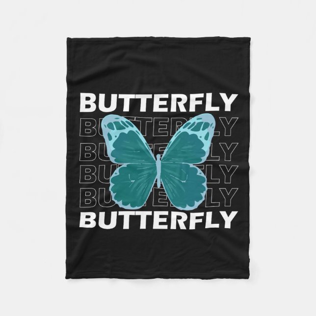 futuristiska-butterfly-illustration-t-shirt-design fleecefilt (Framsidan)