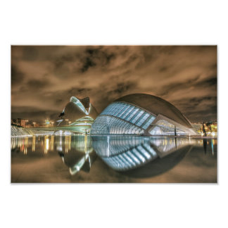 Futuristiska byggnad i Valencia, Spanien Fototryck