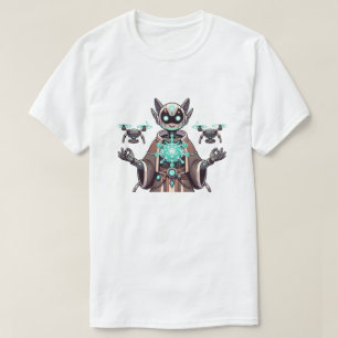 Futuristiska Cat Robot T-Shirt-design T Shirt