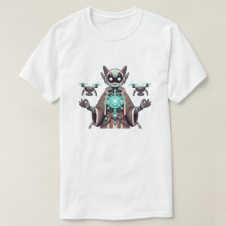 Futuristiska Cat Robot T-Shirt-design T Shirt