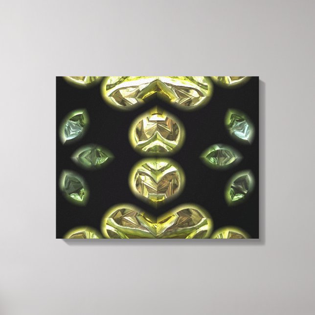 Futuristiska Chrystal X7-4 Wrapped Canvas (Framsida)