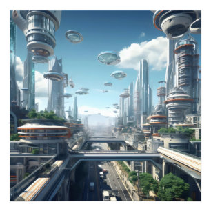 Futuristiska City Fototryck