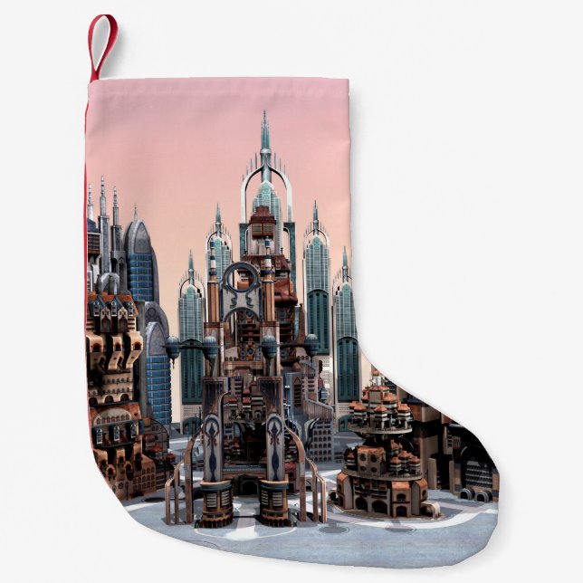 Futuristiska City Liten Julstrumpa (Framsidan)