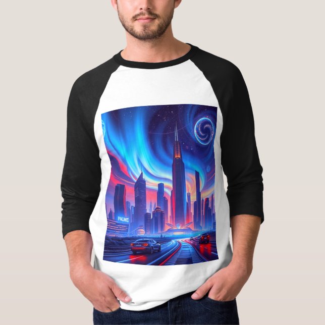 Futuristiska City Manar-Shirt T Shirt (Framsida)