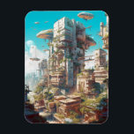 Futuristiska City Science fiction Art Magnet<br><div class="desc">Futuristiska City Science fiction Art</div>