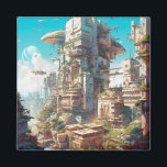 Futuristiska City Science fiction Art Magnet<br><div class="desc">Fantasy,  Sci-fi & Horror art av Lunarium.</div>