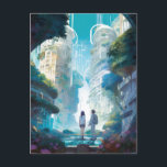 Futuristiska City Science fiction Art Vykort<br><div class="desc">Fantasy,  Sci-fi & Horror art av Lunarium.</div>