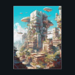 Futuristiska City Science fiction Art Vykort<br><div class="desc">Fantasy Art products by The Lunarium.</div>