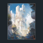 Futuristiska City Science fiction Art Vykort<br><div class="desc">Fantasy Art products by The Lunarium.</div>