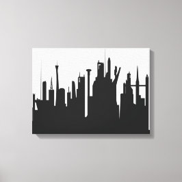Futuristiska City Skyline Canvastryck