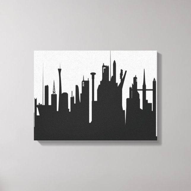 Futuristiska City Skyline Canvastryck (Framsida)