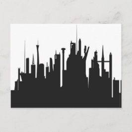 Futuristiska City Skyline Vykort