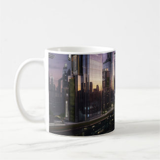 Futuristiska Cityscape-teckning Kaffemugg