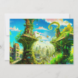 Futuristiska Colorful Plant City, AI Generated Art