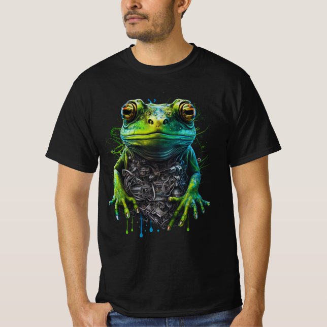 Futuristiska Coola Frog T-Shirt - A Skutt in i Fut (Framsida)