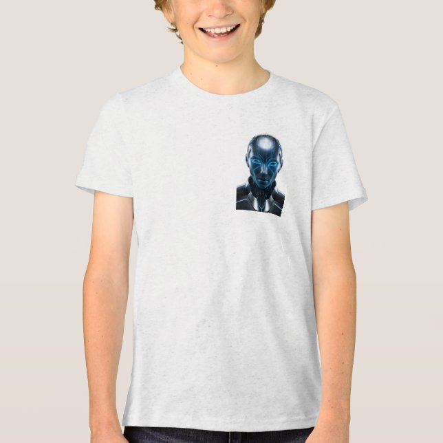 "Futuristiska Cyber AI Robot Graphic T-Shirt - Sci (Framsida)