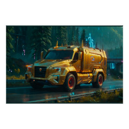 Futuristiska Cyber Lastbil från 2076 Perfect Poster