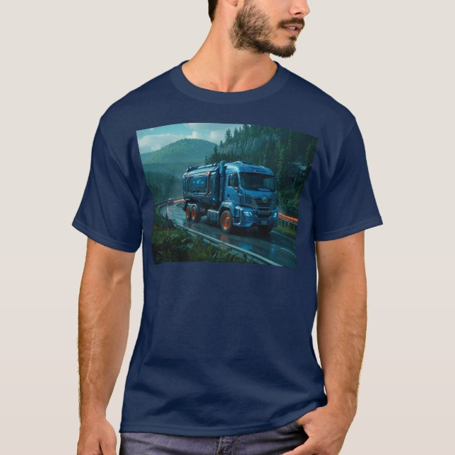 Futuristiska Cyber Lastbil från 2077 T Shirt (Framsida)