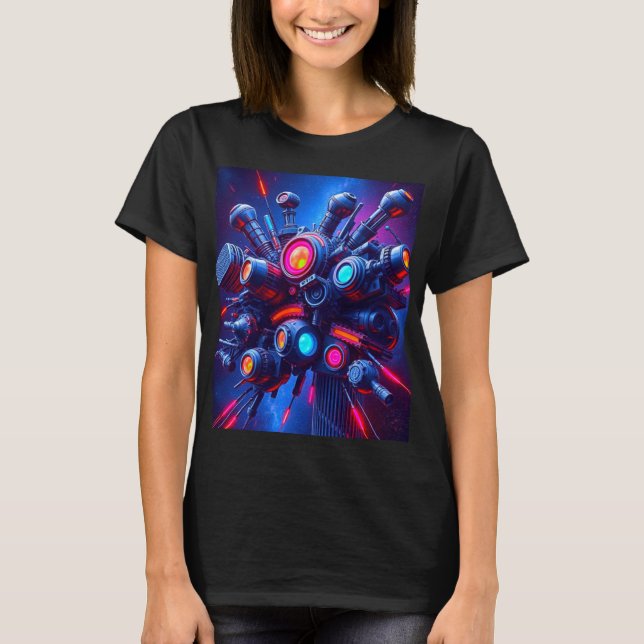 Futuristiska Cyber Tech T-Shirt (Framsida)