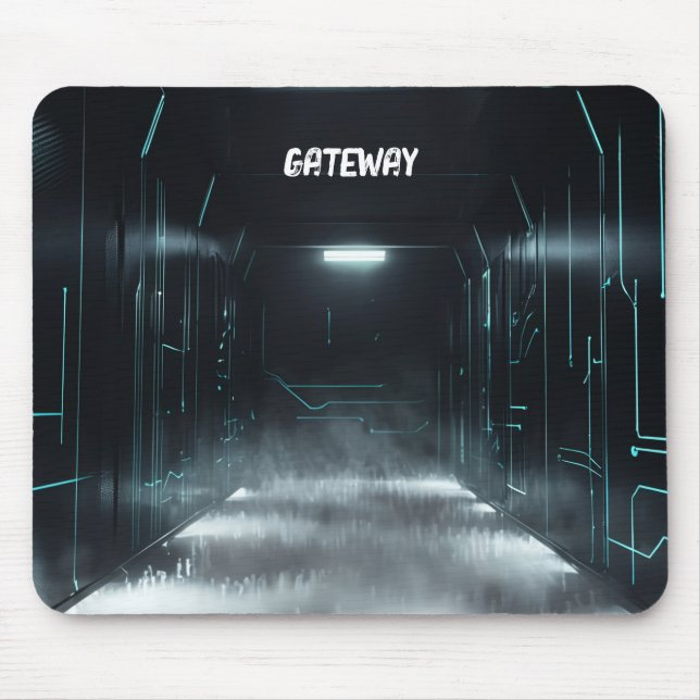 Futuristiska Cyber Tunnel Mousepad Musmatta (Framsidan)