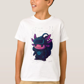 Futuristiska Cyberpunk Axolotl T-shirt Sci-Fi Stil