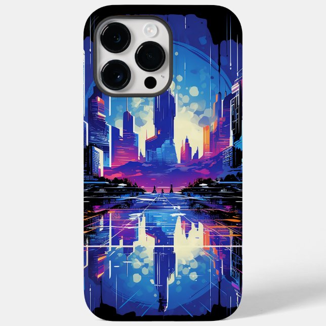 Futuristiska Cyberpunk City Skyline (Baksida)