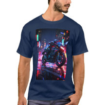 Futuristiska Cyberpunk Motorcycle Rider