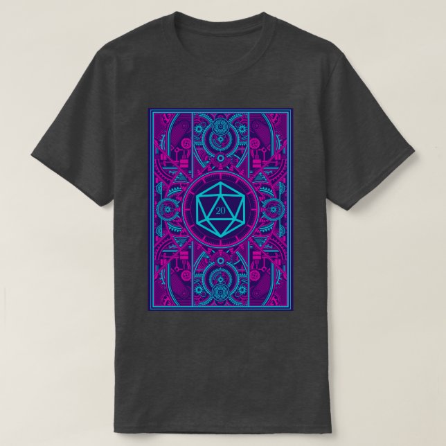 Futuristiska Cyberpunk Tabletop RPG D20 Dice T Shirt (Design framsida)