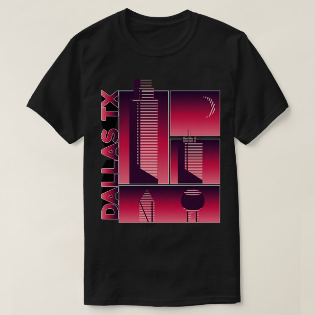 Futuristiska Dallas Texas TShirt T Shirt (Design framsida)