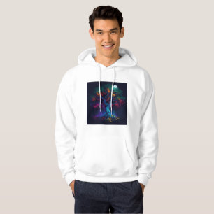 Futuristiska Digital Glow Träd Hoodie