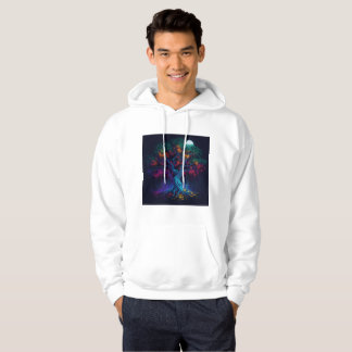 Futuristiska Digital Glow Träd Hoodie