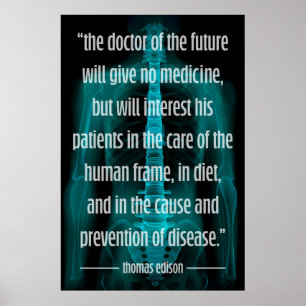 Futuristiska Doktor i den framtida Edisoncitatet Poster