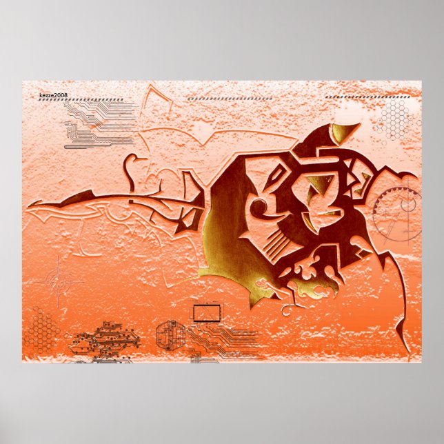 Futuristiska Evo Poster Utskriftsoptimerad server. (Framsidan)