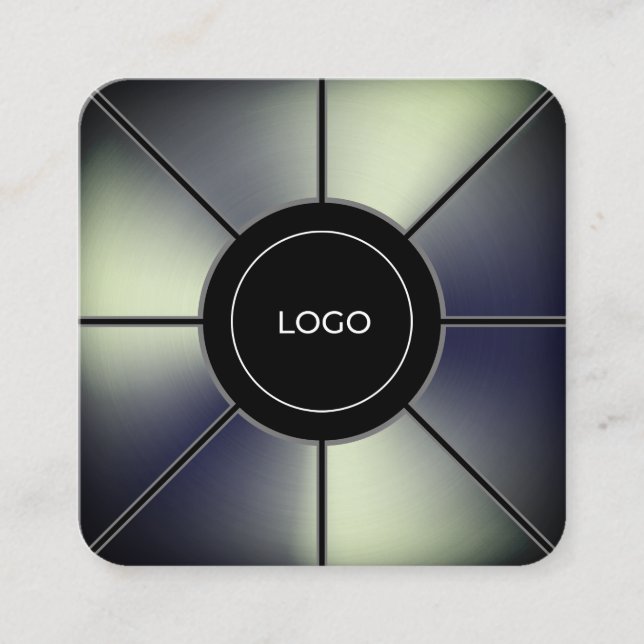 Futuristiska faux metall struktur ram fyrkantigt visitkort (Framsida)