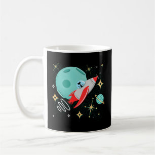 Futuristiska för atomraketkatt i mitten av århundr kaffemugg