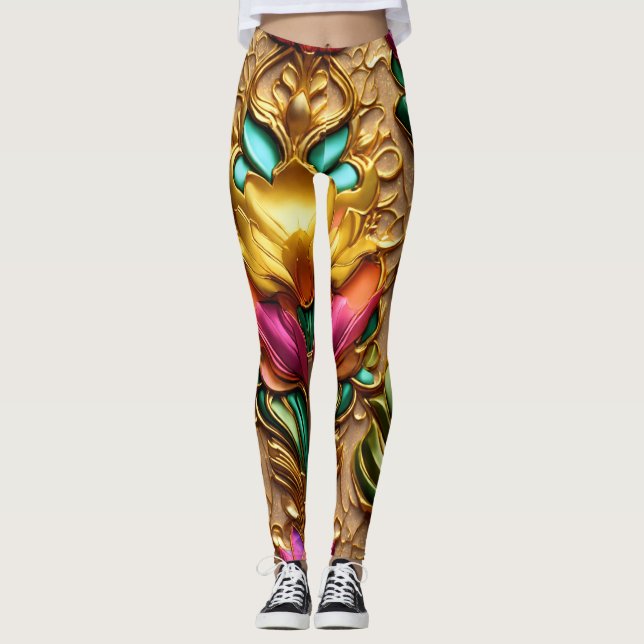 "Futuristiska Fransk Glamor Leggings: Elegance Mee Leggings (Framsida)