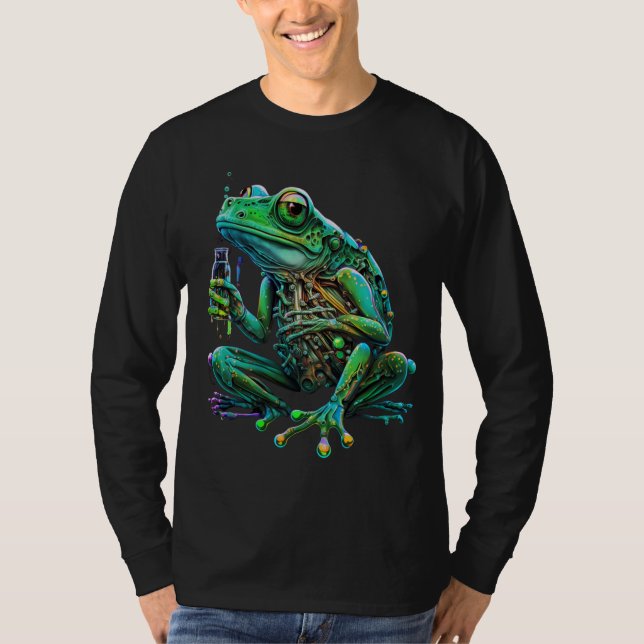 Futuristiska Frog T-Shirt - A Skutt in i framtiden (Framsida)
