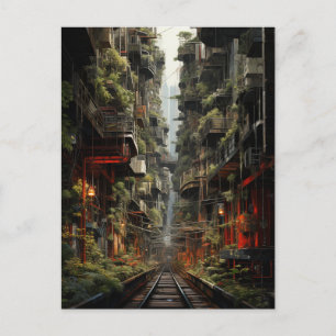 Futuristiska Fusion of Manhattan and Bangkok Vykort