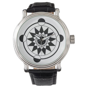 Futuristiska Geometric Skörd Circle Mandala Armbandsur