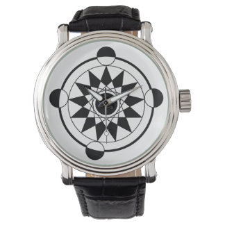 Futuristiska Geometric Skörd Circle Mandala Armbandsur