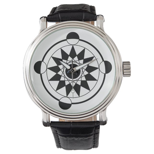 Futuristiska Geometric Skörd Circle Mandala Armbandsur (Framsida)