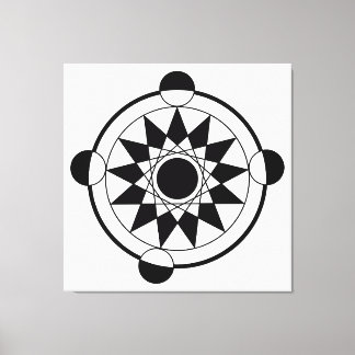 Futuristiska Geometric Skörd Circle Mandala Canvastryck