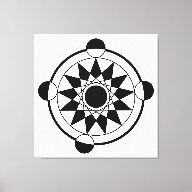 Futuristiska Geometric Skörd Circle Mandala Canvastryck (Framsida)