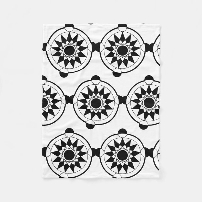 Futuristiska Geometric Skörd Circle Mandala Fleecefilt (Framsidan)
